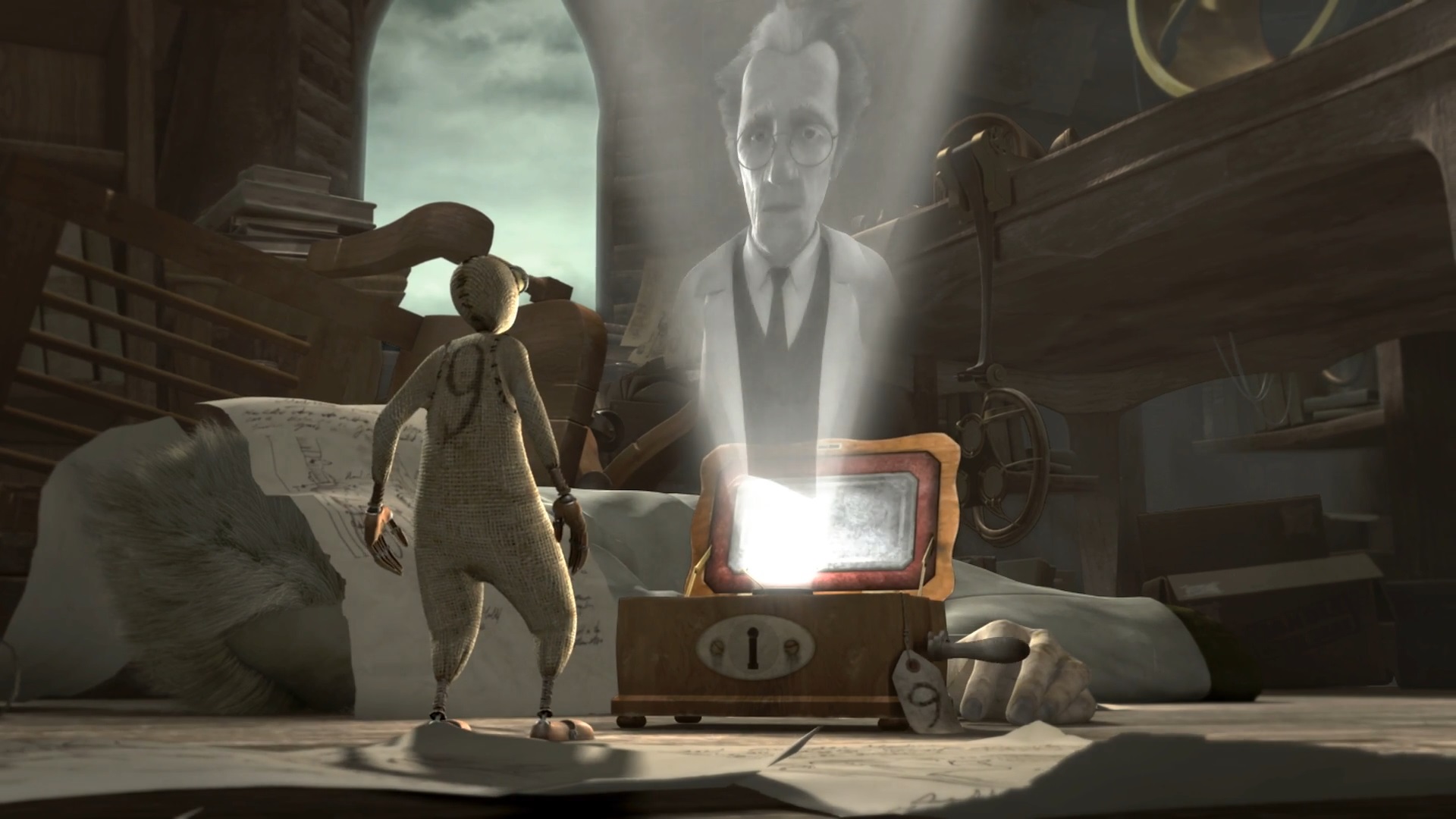Scientist-and-holographic-image